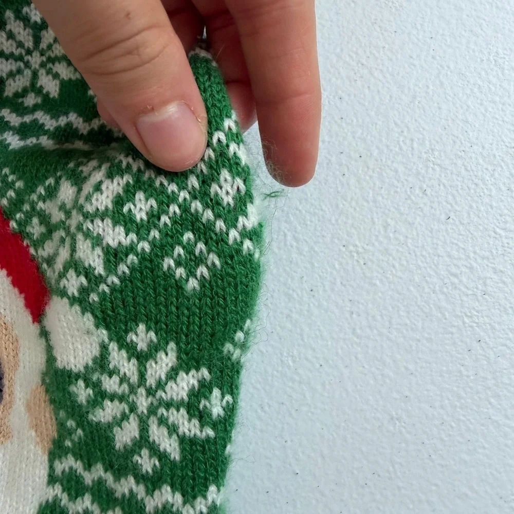 Dog‎ red green sequin Santa knit stretch pullover pet sweater winter Christmas